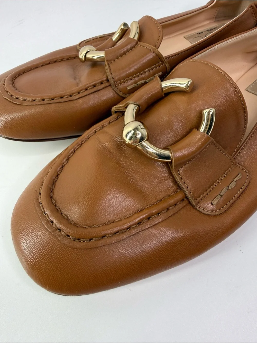 AGL Leather Sheryl Moc Bit Loafer Flats Brown Size 36/US6